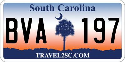 SC license plate BVA197