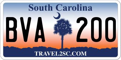 SC license plate BVA200