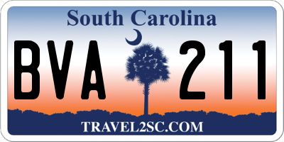 SC license plate BVA211