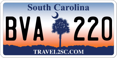 SC license plate BVA220