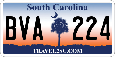 SC license plate BVA224