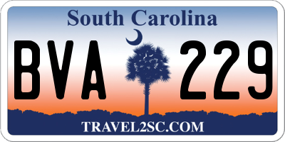 SC license plate BVA229