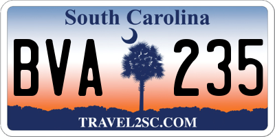 SC license plate BVA235