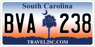 SC license plate BVA238
