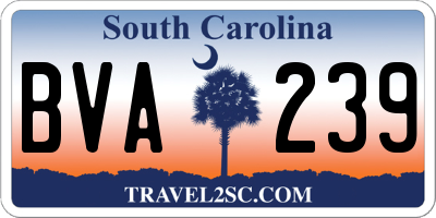 SC license plate BVA239