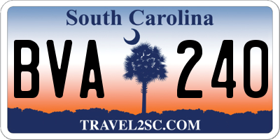 SC license plate BVA240