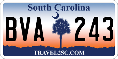 SC license plate BVA243