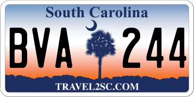 SC license plate BVA244