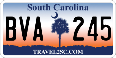 SC license plate BVA245