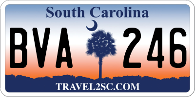 SC license plate BVA246