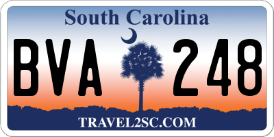 SC license plate BVA248