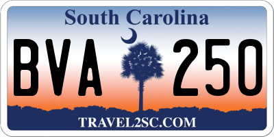 SC license plate BVA250