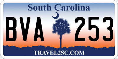 SC license plate BVA253