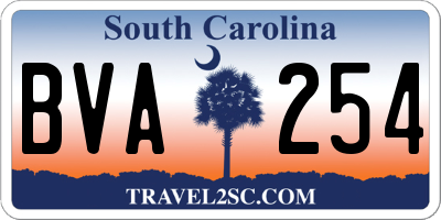 SC license plate BVA254