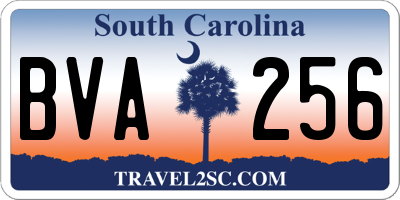 SC license plate BVA256