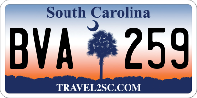 SC license plate BVA259