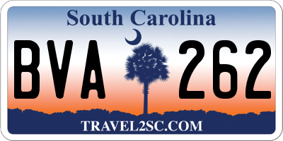 SC license plate BVA262
