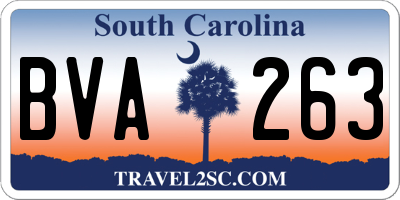 SC license plate BVA263