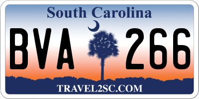 SC license plate BVA266