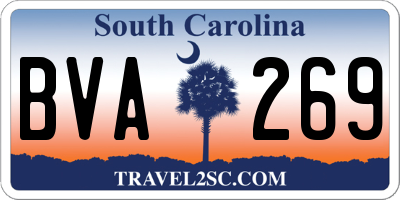 SC license plate BVA269