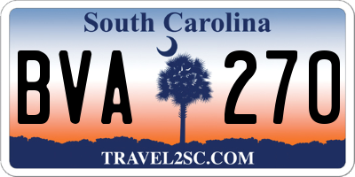 SC license plate BVA270