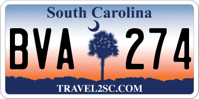 SC license plate BVA274