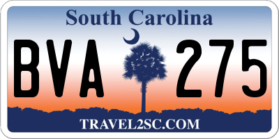 SC license plate BVA275