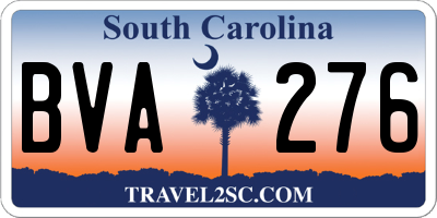 SC license plate BVA276