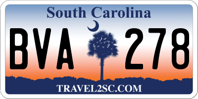 SC license plate BVA278