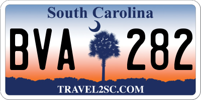 SC license plate BVA282