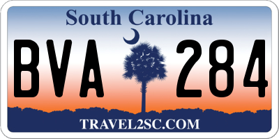 SC license plate BVA284