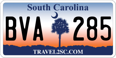 SC license plate BVA285