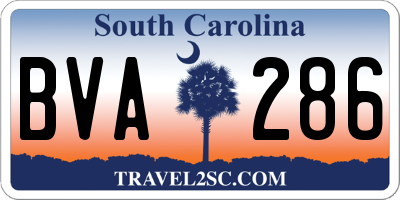 SC license plate BVA286