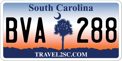 SC license plate BVA288