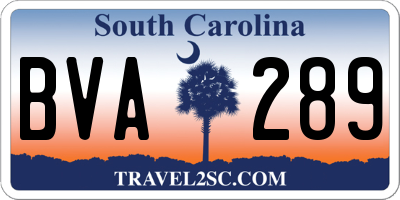 SC license plate BVA289