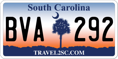 SC license plate BVA292