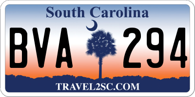 SC license plate BVA294