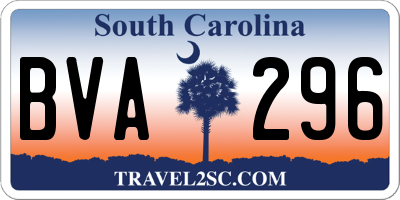 SC license plate BVA296