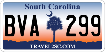SC license plate BVA299