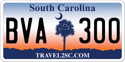 SC license plate BVA300