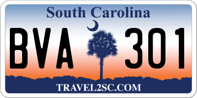 SC license plate BVA301