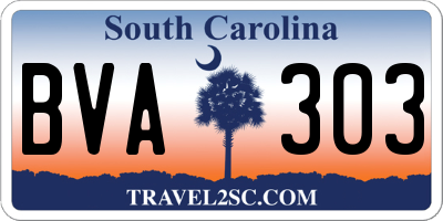 SC license plate BVA303