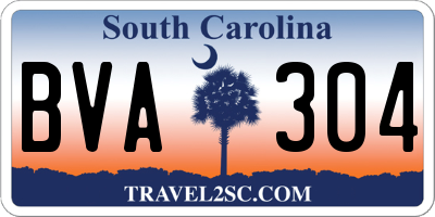SC license plate BVA304