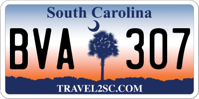 SC license plate BVA307