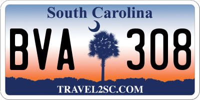 SC license plate BVA308