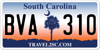 SC license plate BVA310