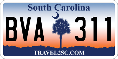 SC license plate BVA311