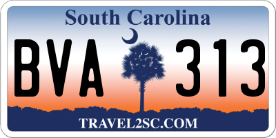 SC license plate BVA313