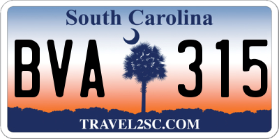 SC license plate BVA315