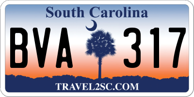 SC license plate BVA317